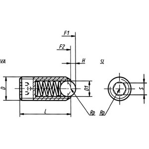 2812P - SPRING PLUNGERS WITH THREADS - Prod. SCU